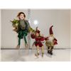 3 Whimsical Elf  Figurines