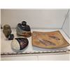 Misc. Stone Art Pieces, 2 Vases, Carved Owl,