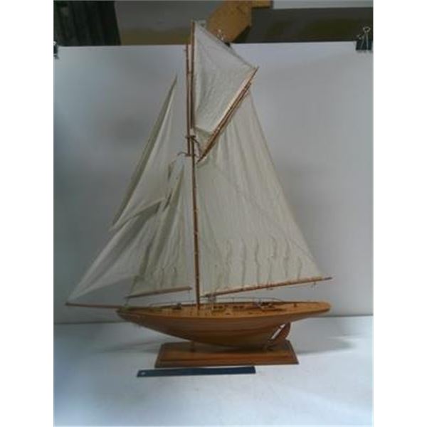 Folk Art Handmade Wooden, Freestanding Ship