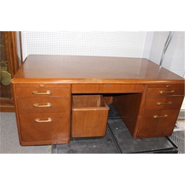 Very Heavy Vintage Executive Desk and Waste Baske