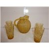 Image 3 : Amber glass pitcher and cup set