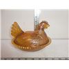 Image 1 : Amber Glass Hens and Nest Dish