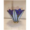 Image 1 : Small Blue Glass Leaded Lamp Shade