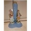 Image 1 : Vintage Blue Glass Table Top Lamp with Male