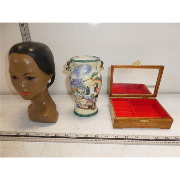 Vintage Asian Femal Bust, Asian Themed Vase