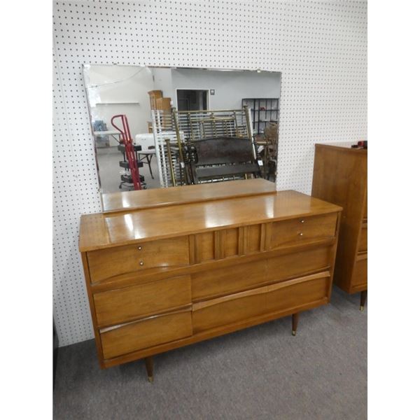 Vic Art Midcentury Modern Dresser with Mirror