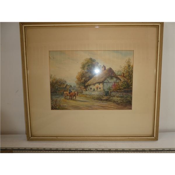 Framed, Signed, Original  Painting of Farm Scene