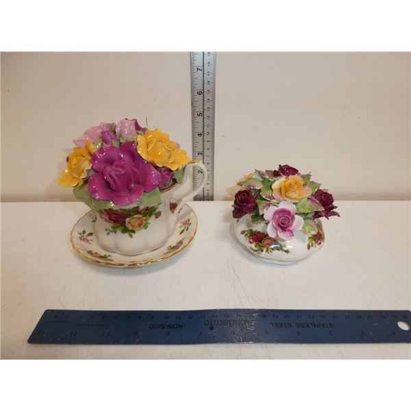 Royal Albert Music Box and Flower Decor