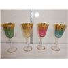 Image 1 : Set of 4 vintage bohemian glass goblets trimmed