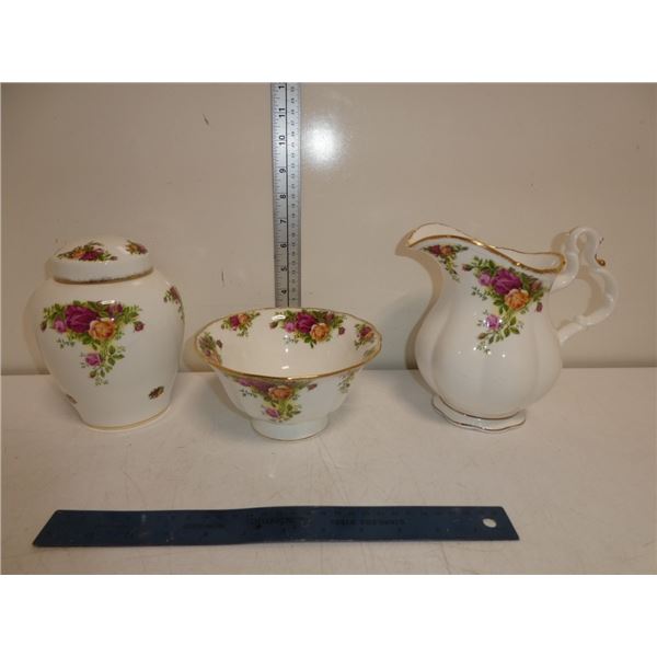 Royal Albert Canister, Jug and Serving Dish