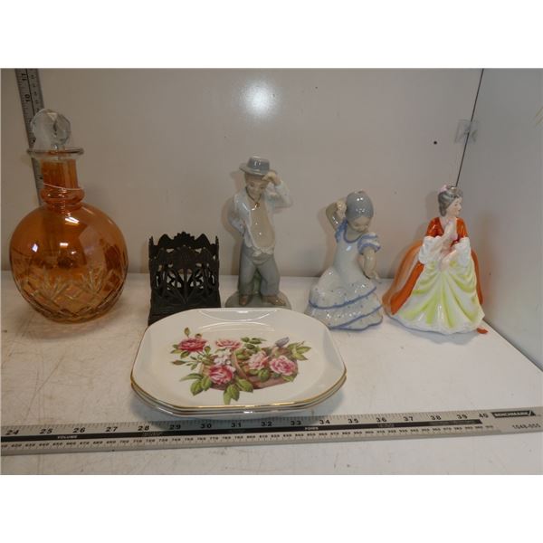 Vintage Ceramic Figurines, Lidded Karaf and