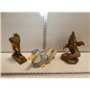 Image 1 : Wooden Carved  Statues, Hunter, Duck and Dolphin