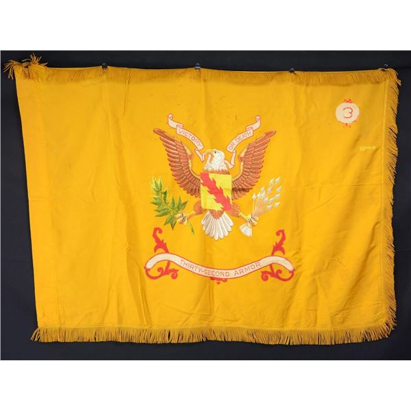 PAIR OF 32ND ARMOR REGIMENT FLAGS, 3RD & 4TH