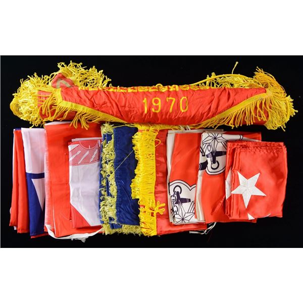 GROUP OF 10 FAR EAST MILITARY & POLITICAL FLAGS &