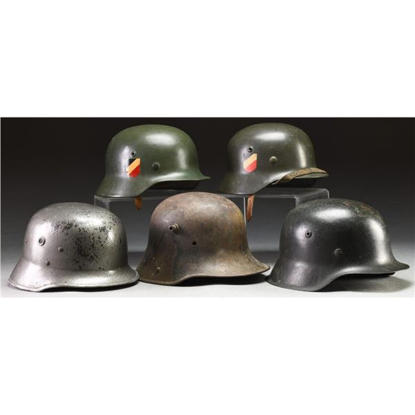 5 GERMAN HELMETS.