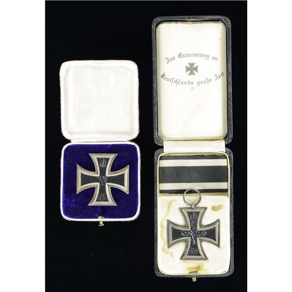 WWI GERMAN CASED IRON CROSS 1st CLASS & IRON CROSS