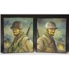 Image 1 : 2 OIL PAINTINGS OF WW2 GI's BY ROBERT