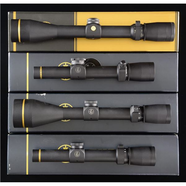 4 LEUPOLD VX 3 RIFLE SCOPES.