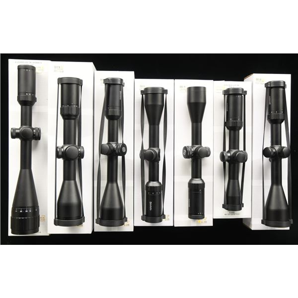 GROUP OF 7 HAWKE VANTAGE RIFLE SCOPES.