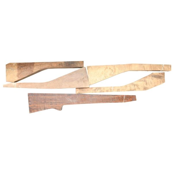 LOT OF 5 RIFLE STOCK WOOD BLANKS.
