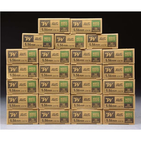 750 RDS. (25 BOXES) WINCHESTER M855 5.56 NATO AMMO