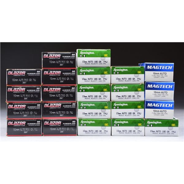 1100 RDS. (22 BOXES) 10MM AUTO FMJ AMMO.