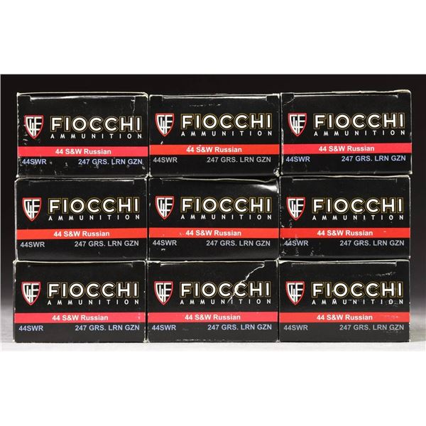 450 RDS. (9 BOXES) FIOCCHI 44 S&W RUSSIAN 247 GR,