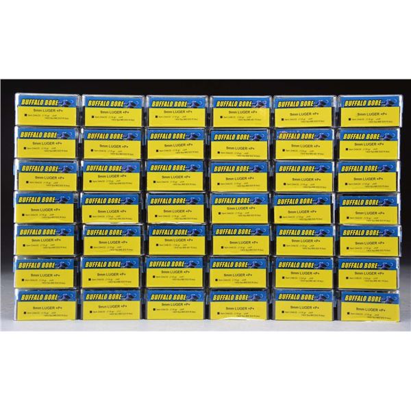 840 RDS. (42 BOXES) BUFFALO BORE 9MM LUGER +P+