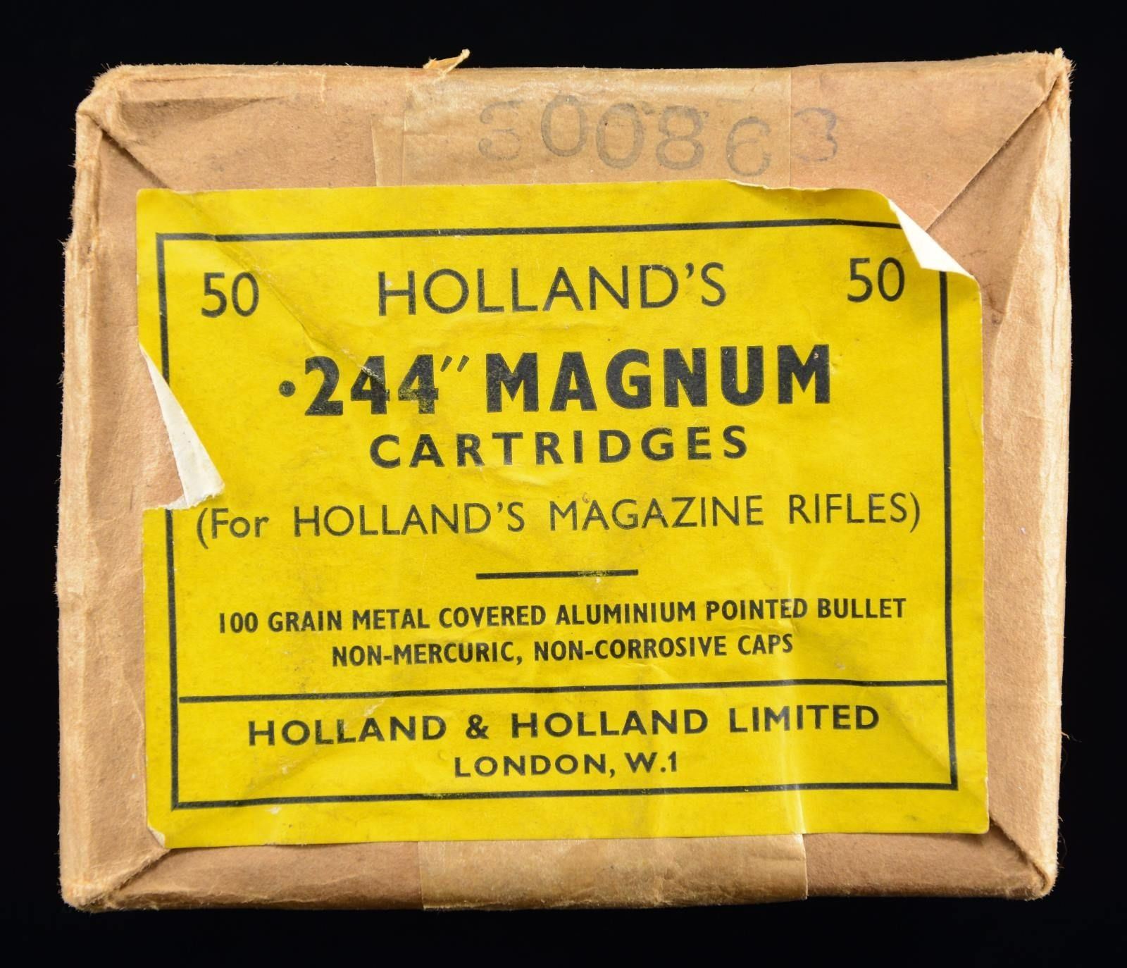SEALED BRICK OF HOLLAND & HOLLAND .244 MAGNUM Poulin Auctions