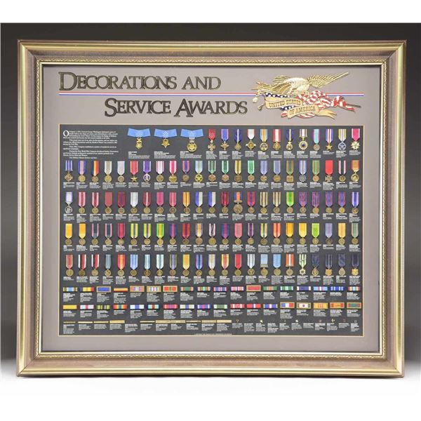 FRAMED COLLECTION OF MINIATURE DECORATIONS &