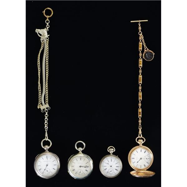 GROUP OF 4 POCKET WATCHES FROM THE 19TH