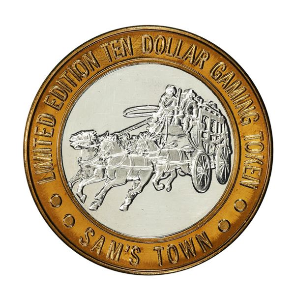 .999 Silver Sam Boyd's Sam's Town $10 Casino Gaming Token Limited Edition
