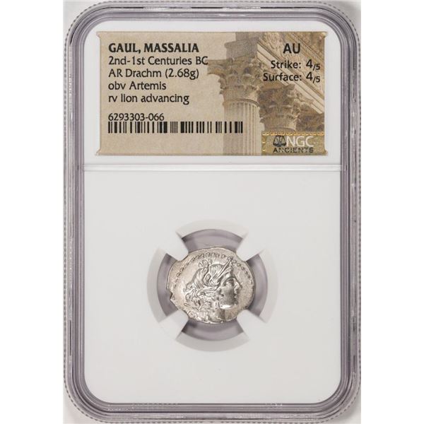2nd-1st centuries BC Gaul Massalia AR Drachm Ancient Coin NGC AU
