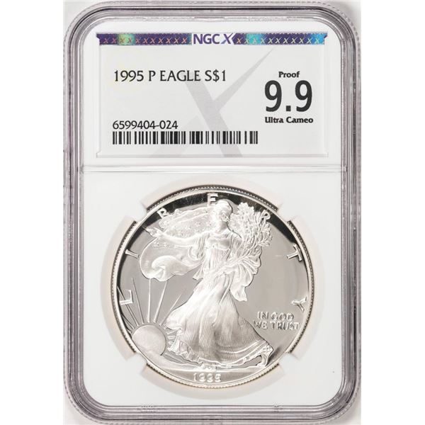 1995-P $1 Proof American Silver Eagle Coin NGCX Proof 9.9 Ultra Cameo