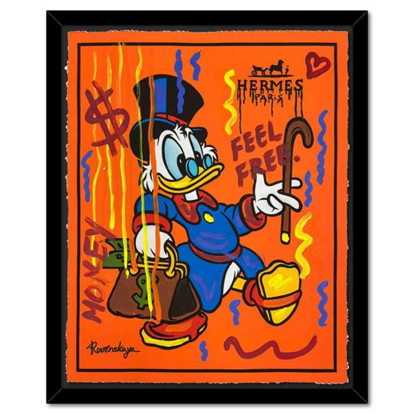 Nastya Rovenskaya "Cash Out" Original Mixed Media on Paper