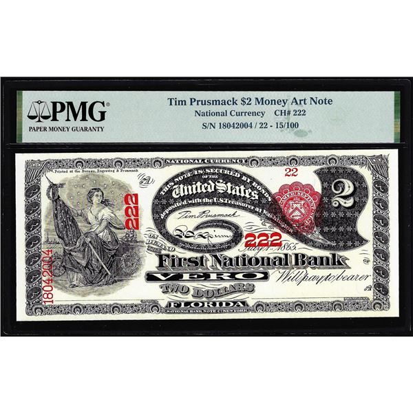 Tim Prusmack $2 Lazy Deuce First National Bank Vero Money Art Note PMG Certified