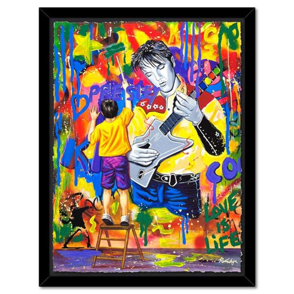 Nastya Rovenskaya "Elvis Presley" Original Mixed Media on Paper