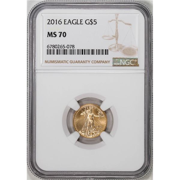2016 $5 American Gold Eagle Coin NGC MS70