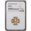 Image 1 : 2016 $5 American Gold Eagle Coin NGC MS70