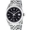 Image 2 : Rolex Mens Stainless Steel Black Index Datejust Wristwatch