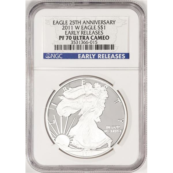 2011-W $1 Proof American Silver Eagle Coin NGC PF70 Ultra Cameo Early Releases