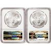 Image 2 : Lot of (2) 2014-(W) $1 American Silver Eagle Coins NGC MS69