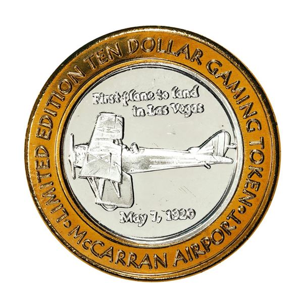 .999 Silver McCarran International Airport $10 Casino Limited Edition Gaming Token