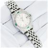 Image 3 : Rolex Stainless Steel Silver Index Emerald and Diamond Date Watch