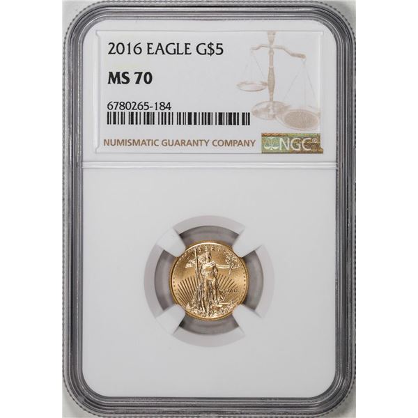 2016 $5 American Gold Eagle Coin NGC MS70