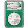 Image 1 : 2004 $1 American Silver Eagle Coin NGC MS70 From US Mint Sealed Box Green Core