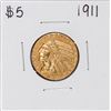 Image 1 : 1911 $5 Indian Head Half Eagle Gold Coin