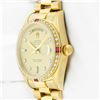 Image 9 : Rolex Mens 18K Yellow Gold Ruby and Diamond Day Date President Wristwatch