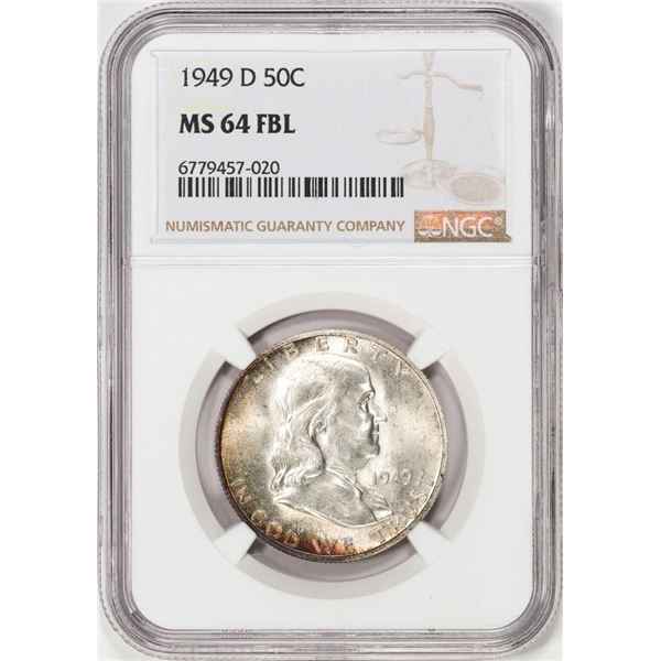1949-D Franklin Half Dollar Coin NGC MS64FBL