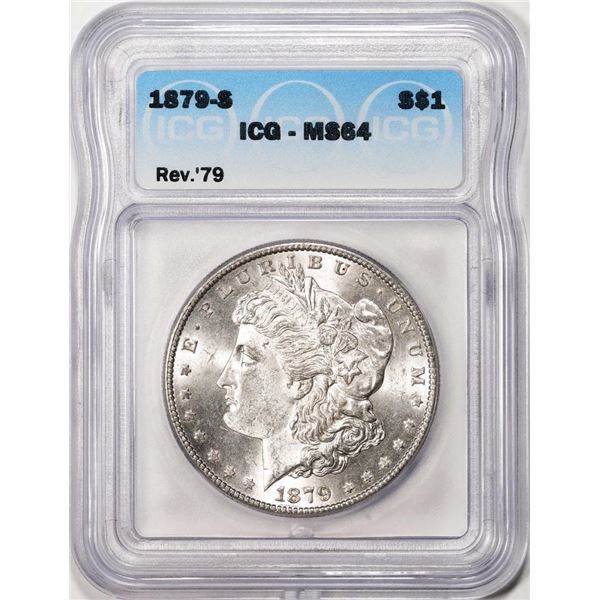 1879-S $1 Morgan Silver Dollar Coin ICG MS64